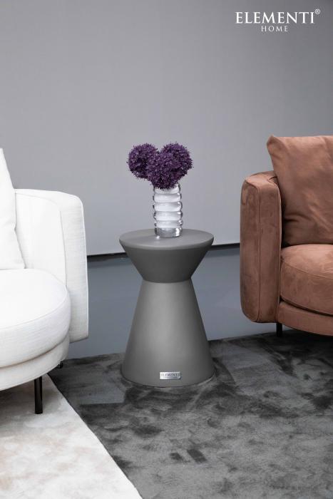 Hochwertiger ROME Drum Beistelltisch in Betonoptik, modern und stilvoll für Gartenmöbel und Wohnzimmer, vielseitig einsetzbar